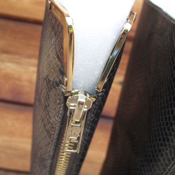 NWB  Snake Print Leather wedge Boots - Picture 5 of 8